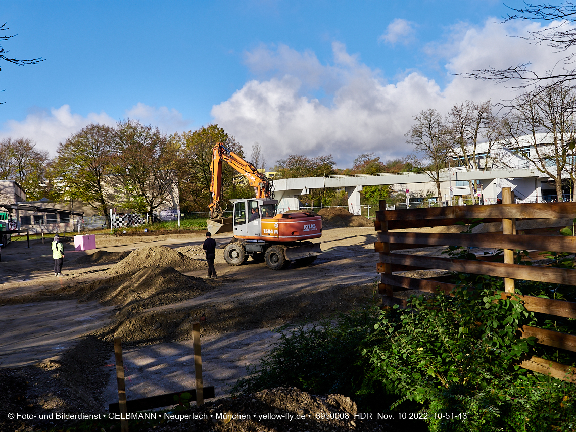 10.11.2022 - Baustelle an der Quiddestraße Haus für Kinder in Neuperlach